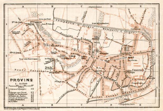 Provins city map, 1909. Use the zooming tool to explore in higher level of detail. Obtain as a quality print or high resolution image