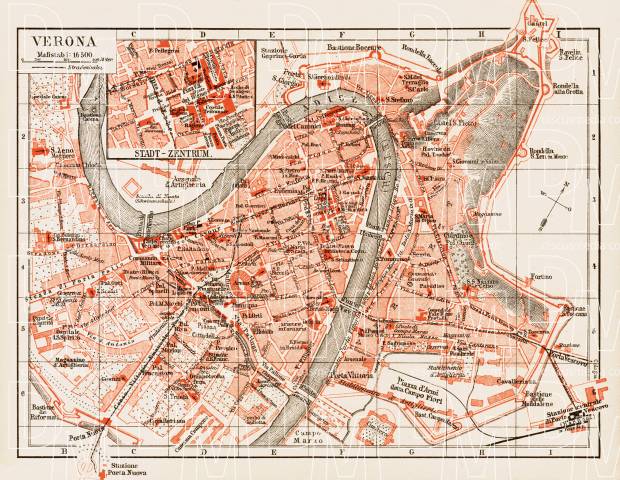 Verona city map, 1903. Use the zooming tool to explore in higher level of detail. Obtain as a quality print or high resolution image