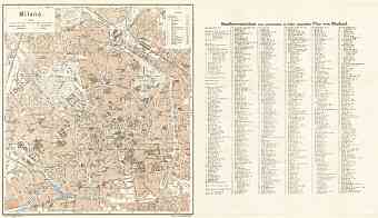 Milan (Milano) city map, 1929