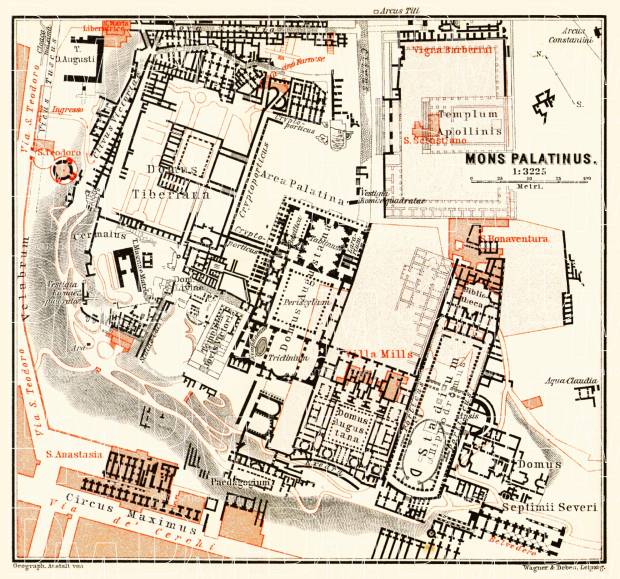 Rome, the Palatine (Mons Palatinus), 1898. Use the zooming tool to explore in higher level of detail. Obtain as a quality print or high resolution image