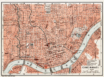 Cincinnati city map, 1909