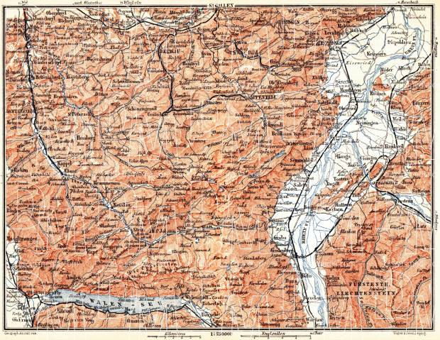 Map of Canton of Appenzell, 1897. Use the zooming tool to explore in higher level of detail. Obtain as a quality print or high resolution image