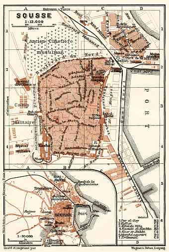 Sousse city map, 1909