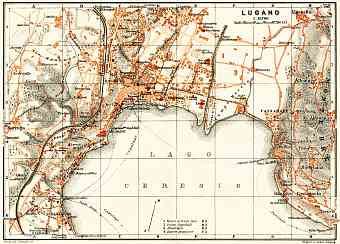 Lugano city map, 1908