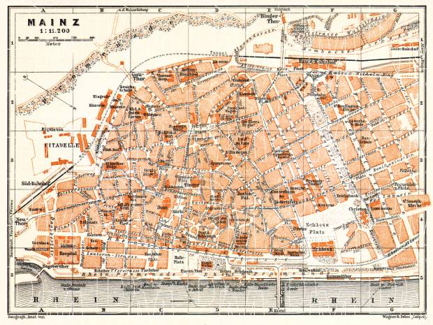 Mainz Printed on Art Quality Paper Many Colours Germany City Map Print Scandi // Vintage // Retro // Minimal Fast Delivery