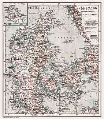 Denmark General Map, 1911