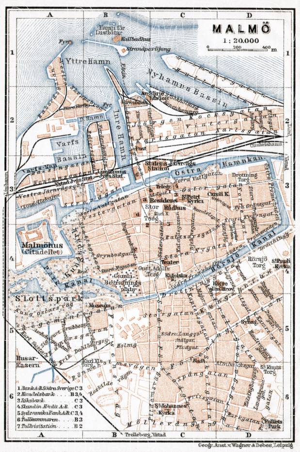 Malmö city map, 1911. Use the zooming tool to explore in higher level of detail. Obtain as a quality print or high resolution image