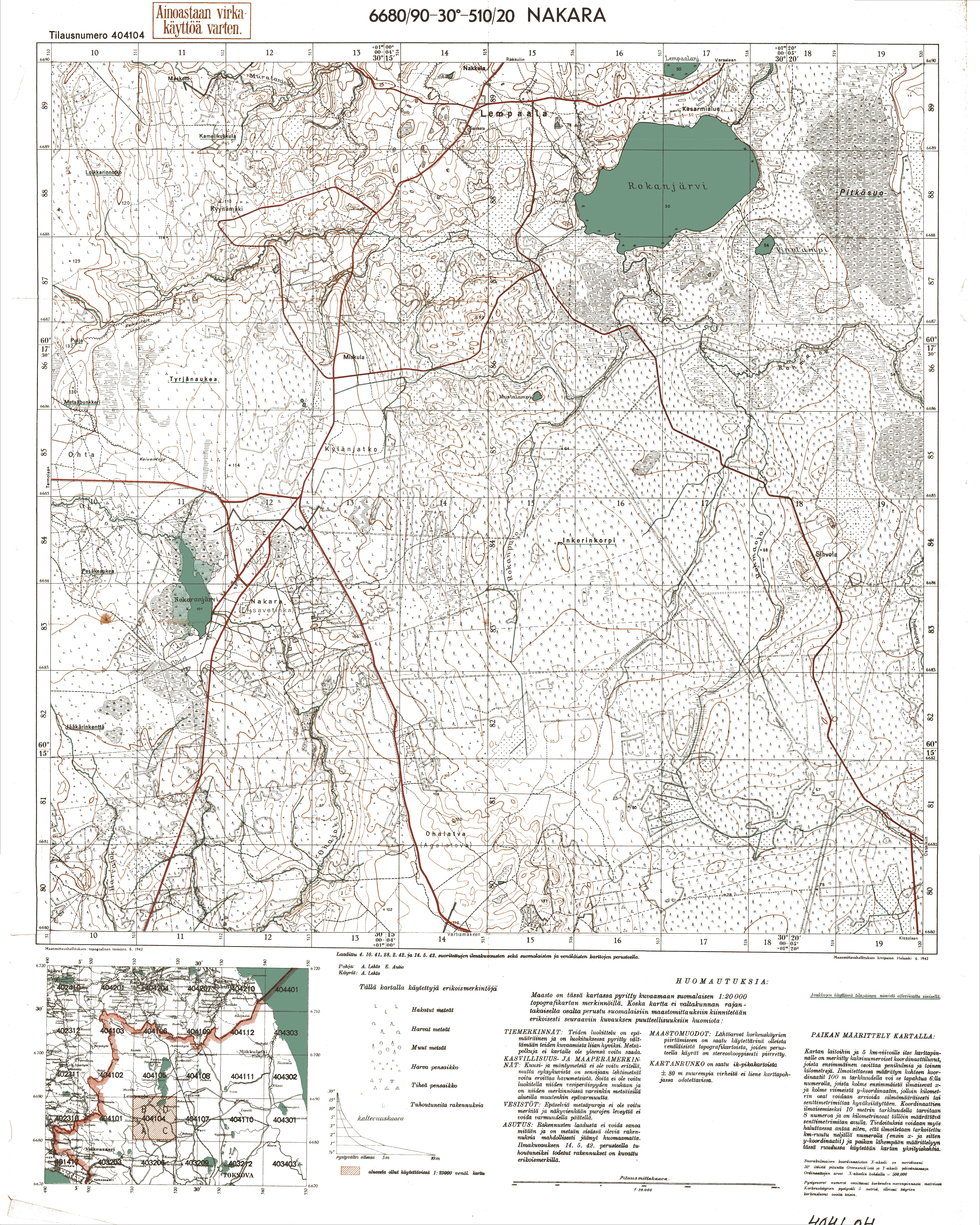 Jelizavetinka. Nakara. Topografikartta 404104. Topographic map from 1936. Use the zooming tool to explore in higher level of detail. Obtain as a quality print or high resolution image