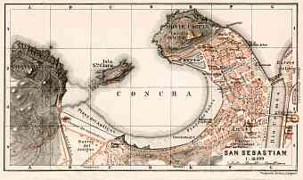 San Sebastián (Donostia) city map, 1902