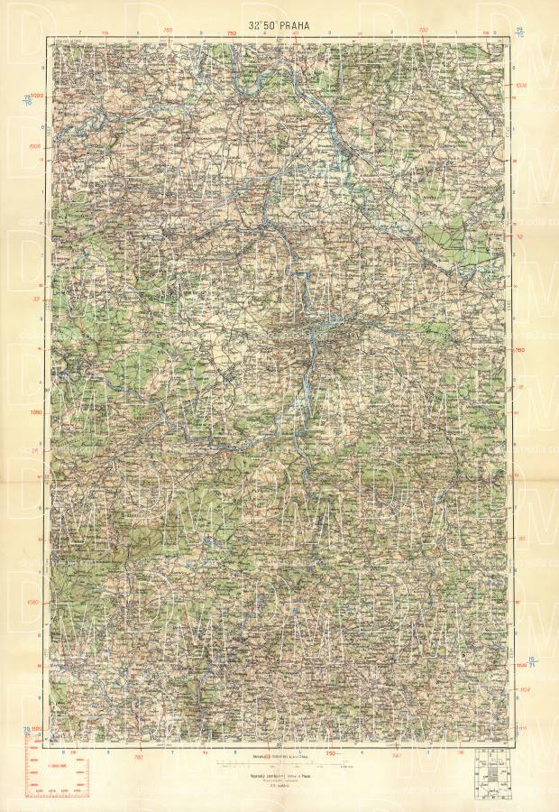Prague (Prag, Praha) environs map, 1913. Use the zooming tool to explore in higher level of detail. Obtain as a quality print or high resolution image