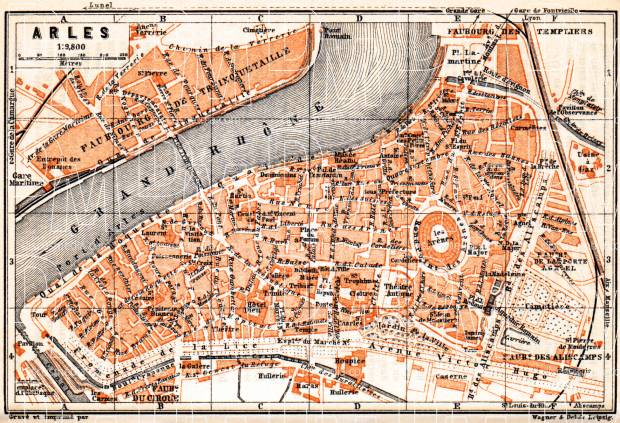 Arles city map, 1900. Use the zooming tool to explore in higher level of detail. Obtain as a quality print or high resolution image