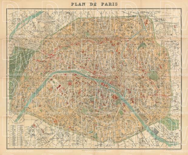 Paris city map, 1904. Use the zooming tool to explore in higher level of detail. Obtain as a quality print or high resolution image