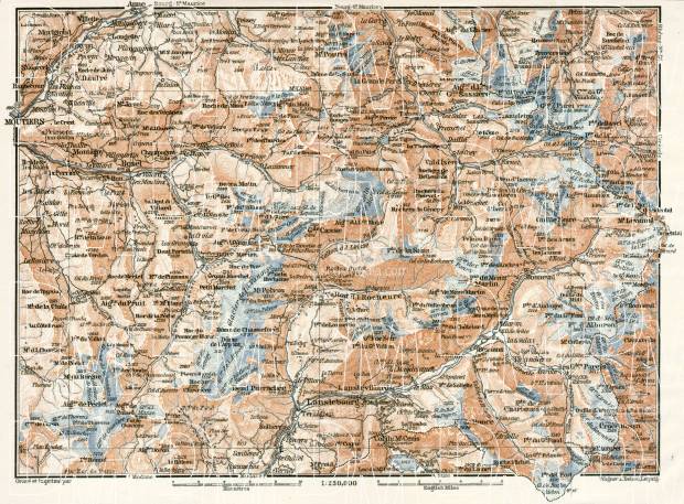 Tarentaise and Maurienne map, 1900. Use the zooming tool to explore in higher level of detail. Obtain as a quality print or high resolution image