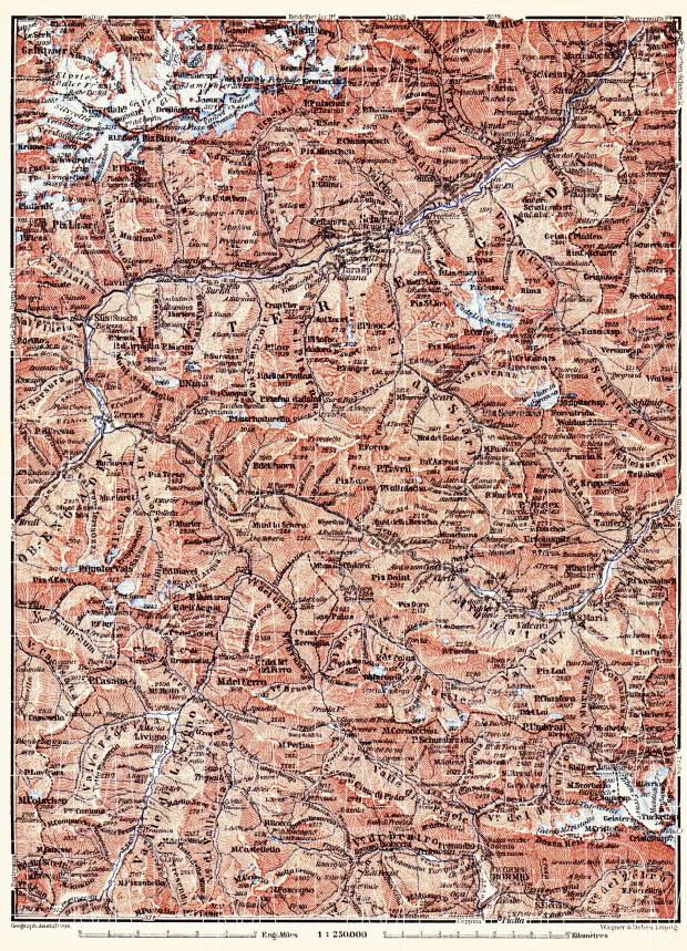 Basse-Engadine map, 1897. Use the zooming tool to explore in higher level of detail. Obtain as a quality print or high resolution image