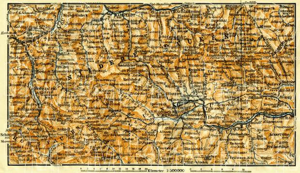 Lungau and Lower Tatras map, 1913. Use the zooming tool to explore in higher level of detail. Obtain as a quality print or high resolution image