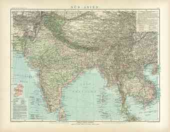 Southern Asia Map, 1905