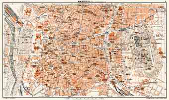 Madrid, city centre map, 1929