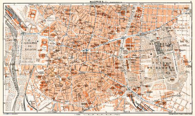 Madrid, city centre map, 1929. Use the zooming tool to explore in higher level of detail. Obtain as a quality print or high resolution image