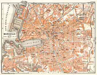 Marseille city map, 1913