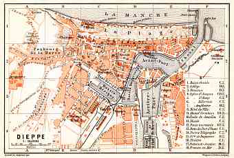 Dieppe city map, 1910