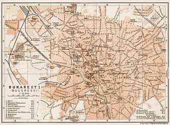 Bucharest (Bucureşti) city map, 1914