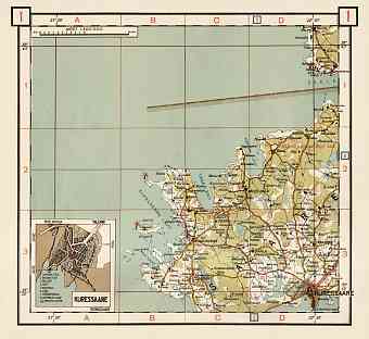 Estonian Road Map, Plate 1: Kuressaare. 1938