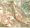 Santorini (Σαντορίνη) archipelago and ancient Thera (Θήρα) map, 1908