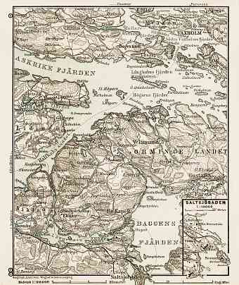 Stockholm nearer environs map, eastern part, 1929