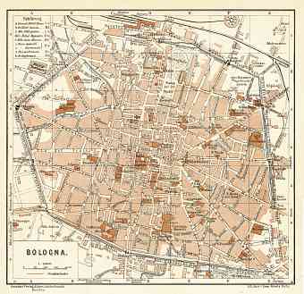 Bologna city map, 1929