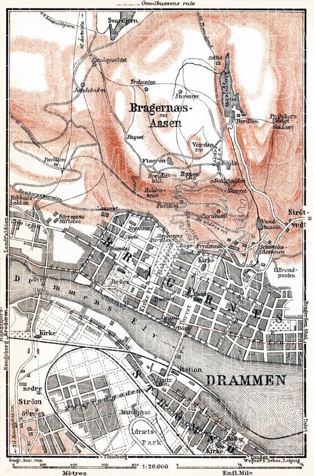 Drammen town plan, 1931. Use the zooming tool to explore in higher level of detail. Obtain as a quality print or high resolution image
