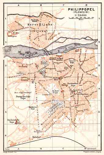 Philippopel (Plovdiv, Пловдивъ) city map, 1906