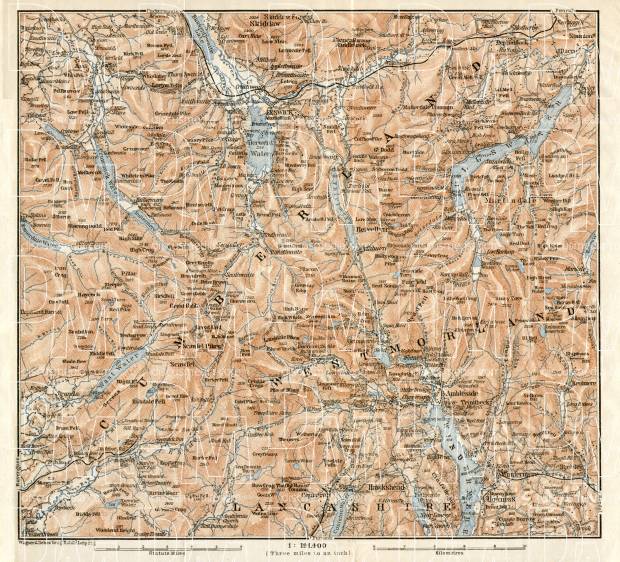 Map of the Lake District, 1906. Use the zooming tool to explore in higher level of detail. Obtain as a quality print or high resolution image