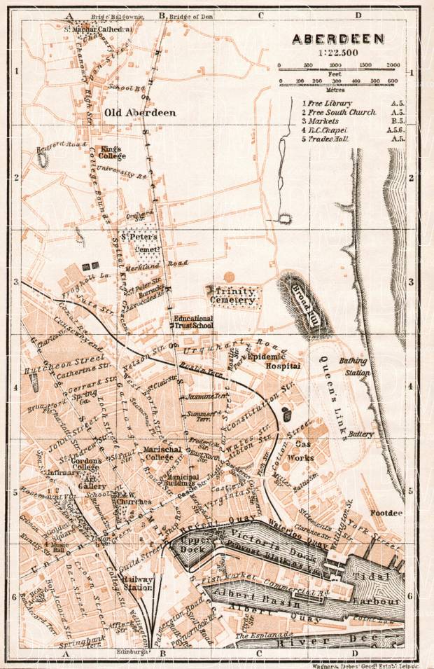 Aberdeen city map, 1906. Use the zooming tool to explore in higher level of detail. Obtain as a quality print or high resolution image