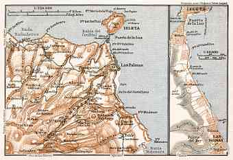 Las Palmas de Gran Canaria and environs map, 1911