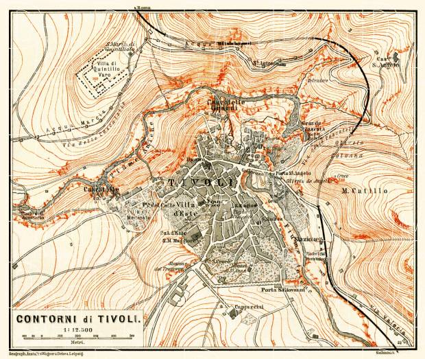 Tivoli and environs map, 1898. Use the zooming tool to explore in higher level of detail. Obtain as a quality print or high resolution image