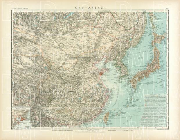 Eastern Asia Map, 1905. Use the zooming tool to explore in higher level of detail. Obtain as a quality print or high resolution image