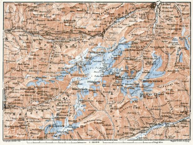 Tödi district map, 1909. Use the zooming tool to explore in higher level of detail. Obtain as a quality print or high resolution image