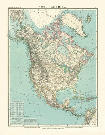 North America Map, 1905