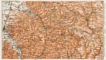 Schwarzwald (the Black Forest). The Renchtal region map, 1909