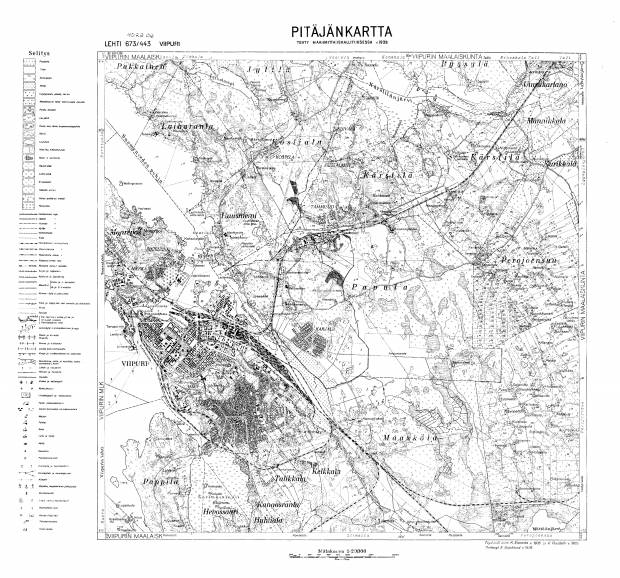 Vyborg. Viipuri. Pitäjänkartta 402206. Parish map from 1939. Use the zooming tool to explore in higher level of detail. Obtain as a quality print or high resolution image