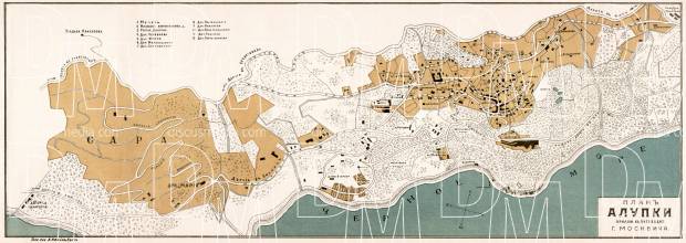 Alupka town plan, 1905. Use the zooming tool to explore in higher level of detail. Obtain as a quality print or high resolution image