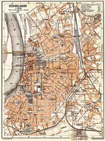 Düsseldorf city map, 1905