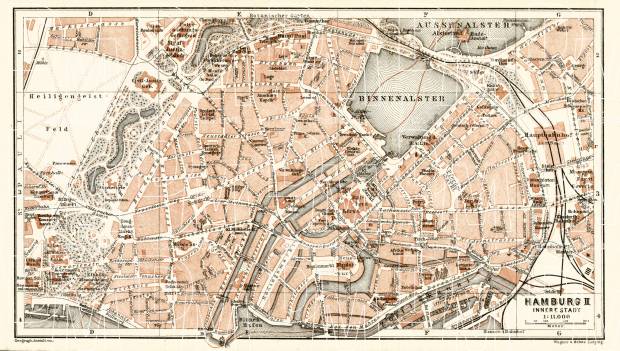 Hamburg central part map, 1906. Use the zooming tool to explore in higher level of detail. Obtain as a quality print or high resolution image