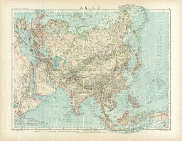 Asia General Map, 1905. Use the zooming tool to explore in higher level of detail. Obtain as a quality print or high resolution image