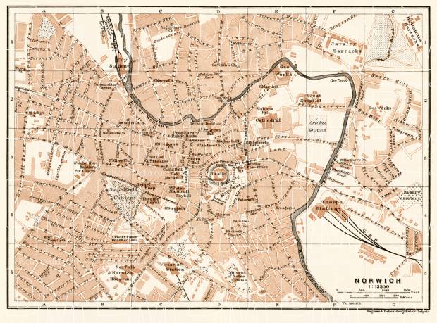 Norwich city map, 1906. Use the zooming tool to explore in higher level of detail. Obtain as a quality print or high resolution image