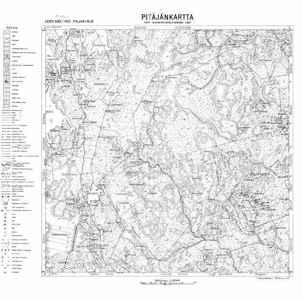 Pajasyrjä (Pajasjurja. Pajasyrjä. Pitäjänkartta 414201. Parish map from 1937. Use the zooming tool to explore in higher level of detail. Obtain as a quality print or high resolution image