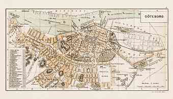 Göteborg (Gothenburg) city map, 1899