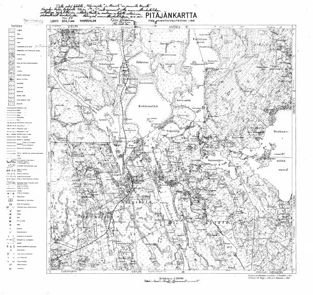 Gvardejskoje. Karisalmi. Pitäjänkartta 411107. Parish map from 1942. Use the zooming tool to explore in higher level of detail. Obtain as a quality print or high resolution image