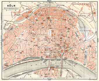 Cologne (Köln) city map, 1906