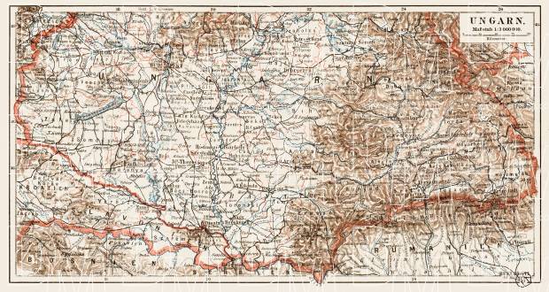 Hungary, general map, 1903. Use the zooming tool to explore in higher level of detail. Obtain as a quality print or high resolution image